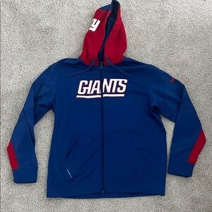 NFL Giants Blue and Red Zip Up Sweater